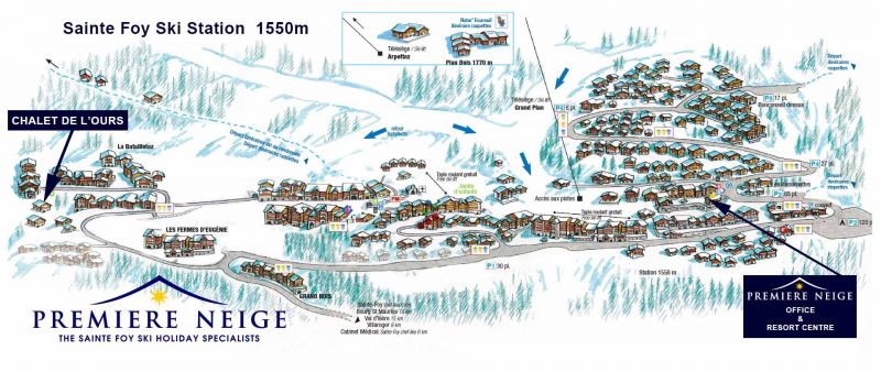 Location map of Chalet de L'Ours in Sainte Foy 